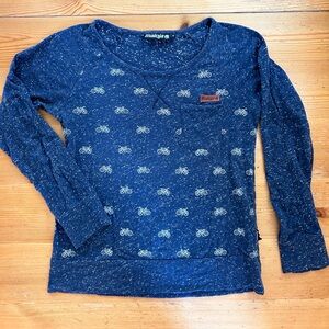 German brand Maloja women’s shirt with bikes, size medium. 🚲